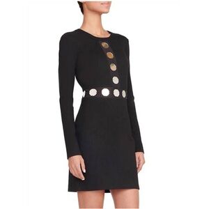 New NWT STAUD Asher Mirror Minidress Black Sz L